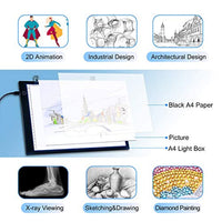 Caja de luz LED A4, trace Light Pad Drawing Adjustable Brightness Tracer, USB Power Ultra Thin Portable Light Pad, adecuado para DIY 5D Diamond Drawing Sketch Pad, con tablero de dibujo LCD - Arteztik
