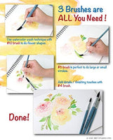 OAT ART STUDIO Juego de pinceles de acuarela de alta calidad, con mango largo y punta redonda, para acuarela, gouache o pintura facial (3/azul_redondo) - Arteztik
