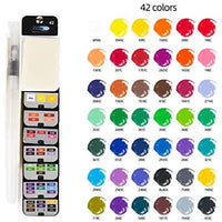 Juego de pintura de acuarela, 42 colores surtidos, kit de pintura plegable con 3 pinceles, bolsillo de viaje portátil, juego de bocetos de acuarela, pigmento de acuarela, suministros de arte, suministros de pintura, regalos para artistas, adultos - Arteztik
