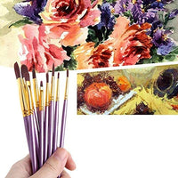 Suproot Juego de pinceles de pintura, 10 pinceles planos para acuarela, aceite, pintura acrílica y manualidades, uñas, pintura facial (cepillo azul) (negro) - Arteztik
