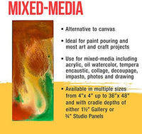 U.S. Art Supply - Tableros de madera de abedul de 7.9 x 15.7 in para paneles de pintura, cuna de 0.7 in de profundidad (paquete de 3) - Lienzo de pared de madera para artistas - Pintura para manualidades mixtas, acrílico, aceite, acuarela, encáustico - Arteztik
