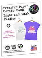 NuFun Activities - Papel de transferencia de calor para imprimir por inyección de tinta, color claro y oscuro, 7.9 x 10.6 in, 25 hojas de luz y 25 hojas oscuras - Arteztik
