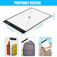 A4 LED Tracing Light Pad, Portable LED Artcraft Tracing Light Board Light Box Control de brillo con USB Power para niños artistas animación dibujo - Arteztik
