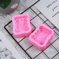 2 moldes de jabón de silicona 3D para velas, fondant decoración de pasteles, chocolate, dulces, azúcar, gelatina, barra de loción, arcilla Ploymer - Arteztik
