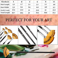 Juego de pinceles de pintura, juego de pinceles para abanico de artistas, brochas de madera largas para pintura, juego de pinceles para pintura al óleo, pintura acrílica, 3 piezas - Arteztik
