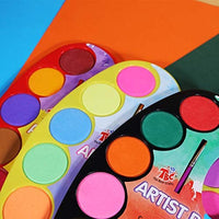 TBC The Best Crafts - Paleta de acuarela de 36 colores con 3 pinceles de pintura, suministros de arte educativo para la escuela de niños - Arteztik
