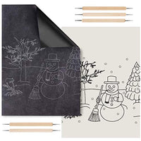 100 hojas de papel de transferencia de carbono negro con 100 hojas de papel de calco y 5 piezas de lápiz de relieve Herramientas de 11.7 x 8.3 pulgadas de papel de copia para trazar patrón en papel de madera tela de lona - Arteztik

