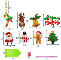 Cieovo - 8 llaveros de Navidad con diamantes de imitación, diseño 5D - Arteztik
