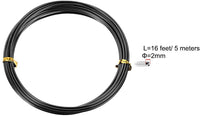 Alambre de aluminio de 16 pies de 0.079 in de diámetro, alambre de metal flexible negro para manualidades - Arteztik
