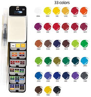 Juego de pintura de acuarela, 42 colores surtidos, kit de pintura plegable con 3 pinceles, bolsillo de viaje portátil, juego de bocetos de acuarela, pigmento de acuarela, suministros de arte, suministros de pintura, regalos para artistas, adultos - Arteztik
