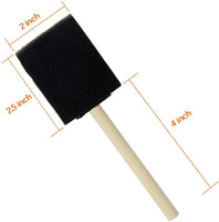 56 Pack Foam Brush,Sponge Wood Handle Paint Brush,Foam Paint Brushes,2 inch Foam Brush Painting Set for Acrylics,Stains,Varnishes,Crafts,Art - Arteztik
