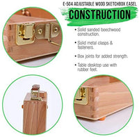 U.S. Art Supply Antigua - Caballete de madera ajustable para mesa de dibujo, madera de haya de alta calidad, estuche de almacenamiento portátil de madera para artistas, para almacenar pintura de arte, rotuladores, bloc de dibujo, caja para dibujo, pintura - Arteztik

