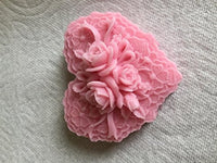 Silicona Jabón Art Clay Craft Molde forma de corazón delicado patrón floral - Arteztik
