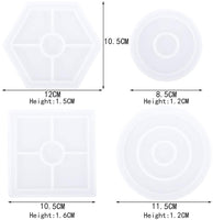 Weirui 4 piezas DIY posavasos silicona molde resina moldeo moldes para DIY decoración del hogar molde inferior soporte para fundición - Arteztik
