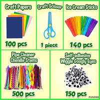 FunzBo Arts and Crafts Supplies for Kids - Craft Art Supply Kit for Toddlers Age 4 5 6 7 8 9 - All in One D.I.Y. Crafting Collage Arts Set for Kids (X-Large) - Arteztik
