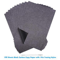 Selizo - 100 hojas de papel de trazado de transferencia de carbono negro para copiar papel gráfico de grafito y trazar en relieve para grabado de madera, papel, lienzo - Arteztik
