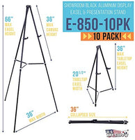 Caballete de piso para exhibiciones y presentaciones de aluminio, negro, alto, de 66 pulgadas, de US Art Supply (1 unidad) - Arteztik
