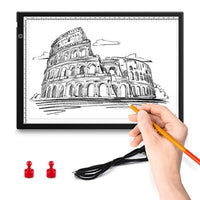 SUNVP - Caja de luz LED portátil A4 con USB, caja de luz profesional, intensidad regulable, pizarra de luz para artistas, dibujos, dibujos, animación, diseño de rayos X - Arteztik
