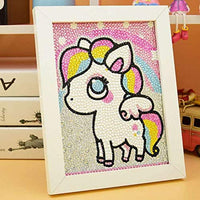LAN WHALE Easy 5D Kit de pintura de diamante para niños, kit completo de pintura por número con marco de madera - Panda 6 x 6 pulgadas (rosa) - Arteztik
