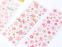 Kinteshun Sakura - Pegatinas para álbumes de recortes, estilo japonés, autoadhesivas, decorativas con flores de cerezo (6 unidades con diferentes patrones) - Arteztik
