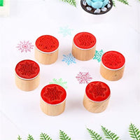 Decora - 6 sellos de goma de madera con diseño de copo de nieve para tarjetas, álbumes de recortes y manualidades - Arteztik
