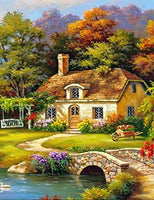 Kit de pintura de diamante 5D con perforación completa, paisaje campestre, pintura de bordado con diamantes de imitación, arte para decoración de pared del hogar, 12 x 16 pulgadas - Arteztik
