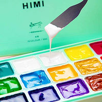HIMI Gouache - Juego de pintura de 18 colores x 1.0 fl oz, diseño único de jalea, estuche portátil con paleta para artistas, estudiantes, pintura de acuarela opaca - Arteztik
