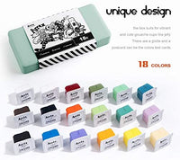 Arrtx AJG-001 Gouache - Juego de pinturas con diseño de taza de gelatina, 18 colores × 1.0 fl oz en una caja de plástico con una paleta, adecuado para estudiantes, aficionados, artistas (Primrose) - Arteztik
