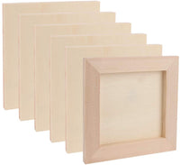 Tableros de pintura para madera, Dedoot 4.7 x 4.7 in sin terminar madera de abedul, paneles de verter de madera de 0.2 in de profundidad, tablas de lienzo cuadradas de madera para pintura, arte y manualidades - Arteztik
