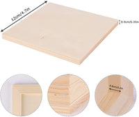 Tableros de pintura para madera, Dedoot 4.7 x 4.7 in sin terminar madera de abedul, paneles de verter de madera de 0.2 in de profundidad, tablas de lienzo cuadradas de madera para pintura, arte y manualidades - Arteztik

