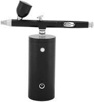 Juego de aerógrafos multiusos con compresor, mini pistola de aerosol de compresor de aire, pistola de aerógrafo de doble acción de 0.012 in, juego de capacidad de 7 cc para pintura artística tatuaje diseño de uñas, color negro - Arteztik
