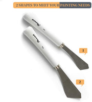 2 cuchillos de pintura, dos cuchillos de paleta, herramientas de arte delgadas y flexibles para pintura al óleo, mezcla acrílica, etc. - Arteztik
