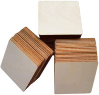 70 piezas de 3.9 in de madera cuadrada sin terminar de madera en blanco, piezas de madera para posavasos de madera, manualidades y decoración del hogar - Arteztik
