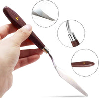5 piezas de cuchillos de pintura, paleta de acero inoxidable cuchillo conjunto de pintura raspador espátula cuchillo herramientas accesorios para óleo lienzo pintura acrílica - Arteztik
