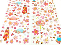 Kinteshun Sakura - Pegatinas para álbumes de recortes, estilo japonés, autoadhesivas, decorativas con flores de cerezo (6 unidades con diferentes patrones) - Arteztik
