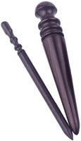 BESTCYC - Juego de 2 herramientas de madera de ébano negro para pulir cuero, madera maciza - Arteztik
