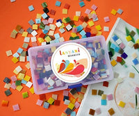 Lanyani 1050 piezas de azulejos de mosaico de vidrio de formas mixtas para manualidades, piezas de vidrieras coloridas para proyectos de mosaico - Arteztik
