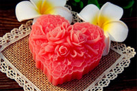 Silicona Jabón Art Clay Craft Molde forma de corazón delicado patrón floral - Arteztik
