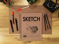 Cuaderno de bocetos de Ideación de diseño: libro de bocetos de papel premium para lápiz, tinta, rotulador, carbón vegetal y acuarela, ideal para arte, diseño y educación. - Arteztik
