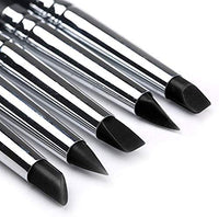 Herramientas de escultura de arcilla: 5 pinceles profesionales de punta de goma de silicona, mango de madera negro, carcasas de metal duraderas, puntas de silicona suave para modelar y limpiar. - Arteztik
