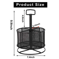 Marbrasse organizador de escritorio de malla, rotación de 360 grados, soporte multifuncional para bolígrafos, 4 compartimentos, organizador de escritorio estático, caja de almacenamiento para suministros de arte para el hogar o la oficina - Arteztik
