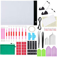 MACTING - Almohadilla de luz LED A4, 111 piezas de diamante con herramientas de pintura 5D y soporte desmontable, kit de pintura de diamante para adultos y niños - Arteztik
