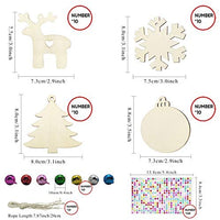 50 adornos de madera sin terminar para decoración navideña y manualidades, 10 estilos de madera sin terminar para decoración de Navidad y manualidades - Arteztik
