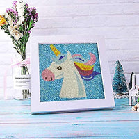 LAN WHALE Easy 5D Kit de pintura de diamante para niños, kit completo de pintura por número con marco de madera - Panda 6 x 6 pulgadas (rosa) - Arteztik
