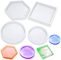 Daimay DIY posavasos de silicona cuadrado epoxi moldes de fundición redondo cuadrado hexagonal moldes para fundición con resina cemento cemento decoración del hogar – 4 unidades - Arteztik
