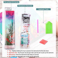 XPCARE Kit de pintura de diamantes, redondo, broca completa, kit de pintura de diamantes 5D por número, para decoración de pared del hogar, adultos y niños, 12 x 12 pulgadas, luna - Arteztik
