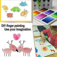 12 almohadillas de tinta para sellos, lavables, para niños, 24 colores - Arteztik
