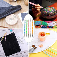 100 hojas de papel blanco de calco, 100 hojas de papel de transferencia de carbono y 5 piezas de esferas para grabar madera, manualidades, papel, lienzo y otras superficies de arte - Arteztik
