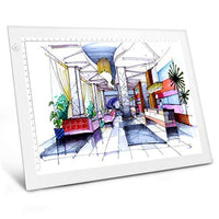 A4 Brillo regulable LED Artcraft caja de luz Tracer Slim Light Pad Tableta portátil, ME456 Cable de alimentación USB Copia Tablero de dibujo Tabla de rastreo para artistas Diseño, Animación, Boceto (Blanco) - Arteztik
