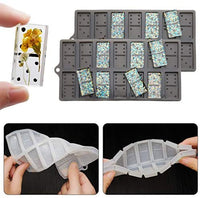 Molde Domino para Dominó de resina para moldes de fundición para bricolaje Craft Jewelry Making Tools 28 cavidades molde de silicona (blanco) - Arteztik

